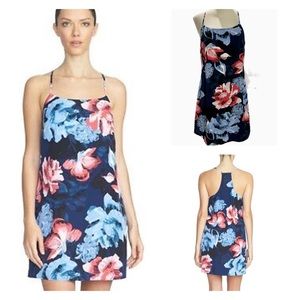 NWT - 1 State Bright Floral Spaghetti Strap Fully Lined Summer Dress Size Small